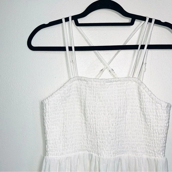 Maurices Eyeshadow NWT White Smock Strappy Hanky Hem Dress Medium Women’s - Picture 4 of 13